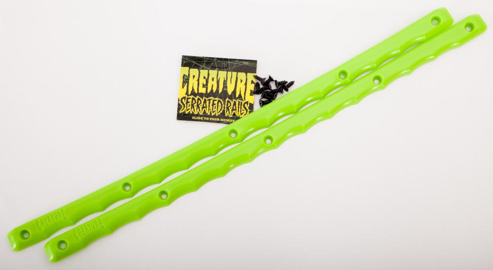 CREATURE Serrated Skateboard Rails Green / Low Profile Slide