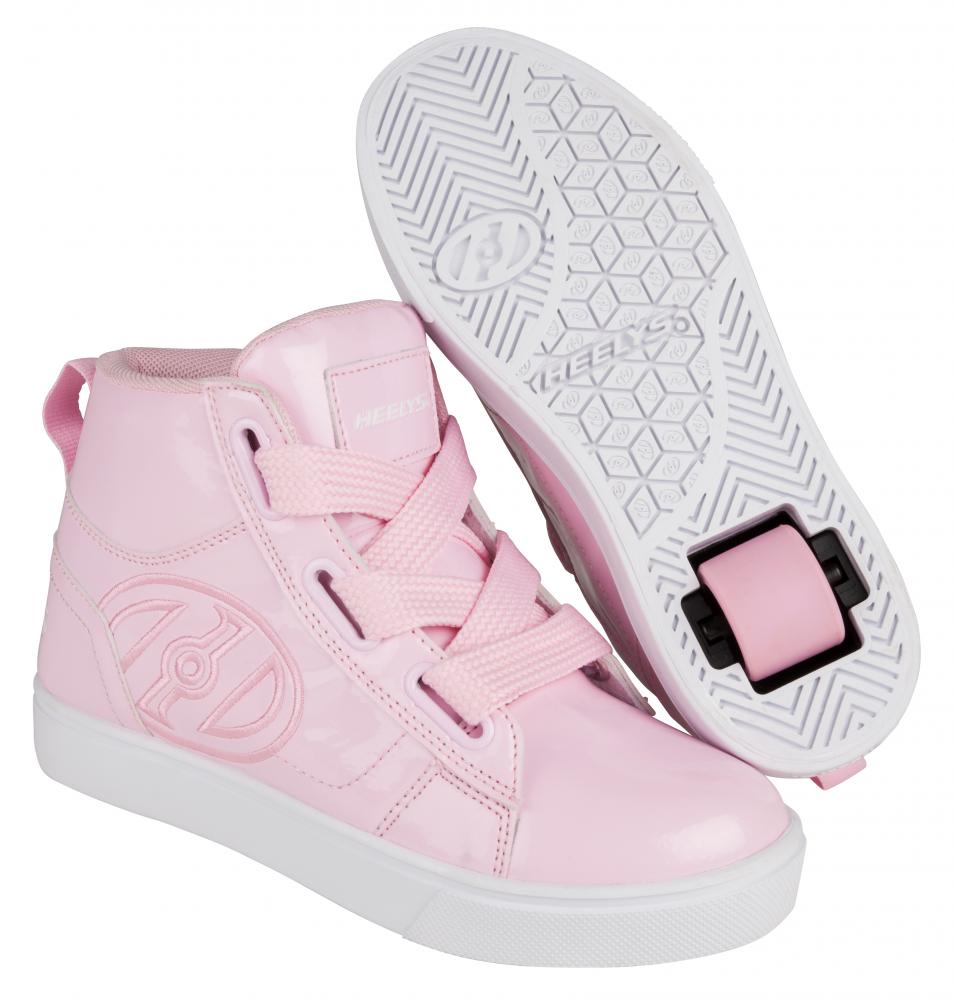 New Heelys High Line Pink Patent Girls HX1 Wheel Skating