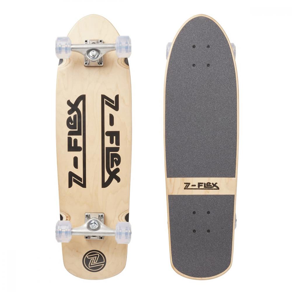 New ZFlex Retro Classic Cruiser Complete Skateboard Natural 30 IN